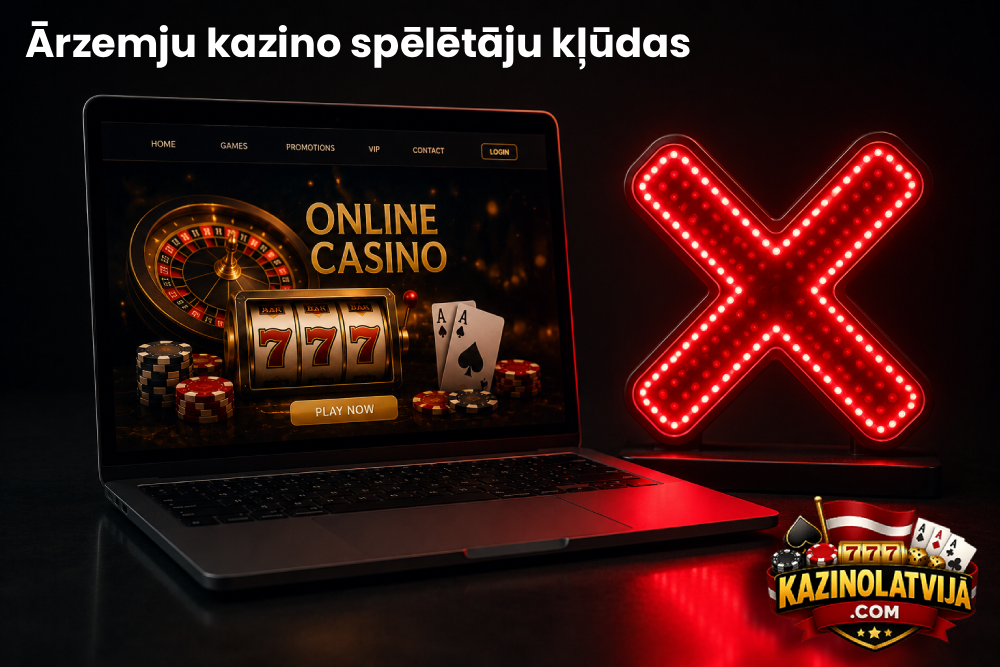 Biežākās kļūdas ārzemju kazino